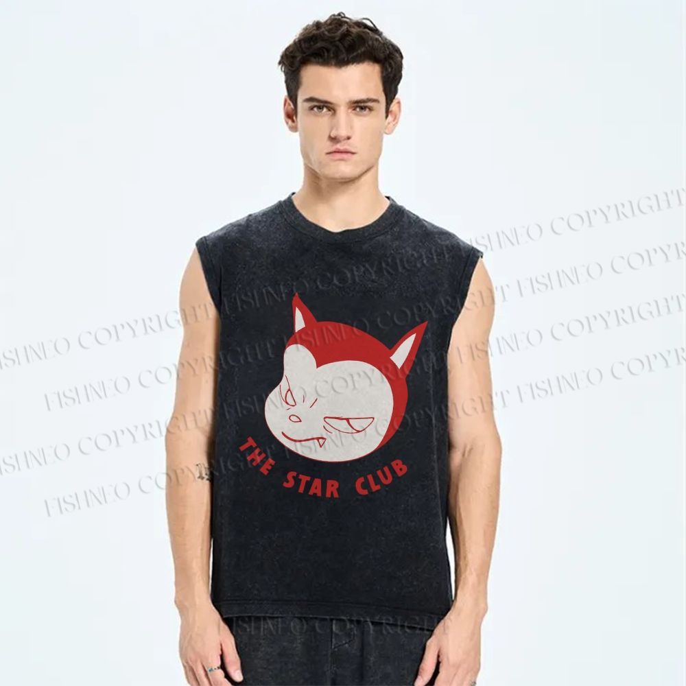 Unisex Yoshitomo Nara The Star Club Printed Washed Tank Top