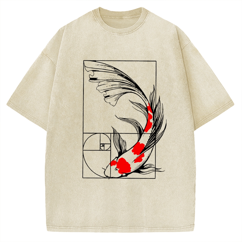 Golden Ratio Koi Vintage Washed T-shirt