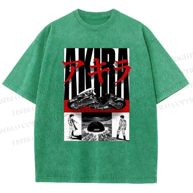Unisex Akira Printed Washed Tee
