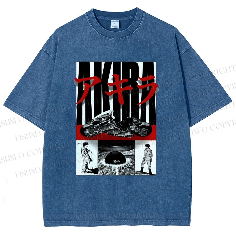 Unisex Akira Printed Washed Tee