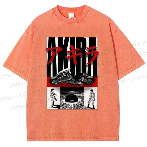 Unisex Akira Printed Washed Tee