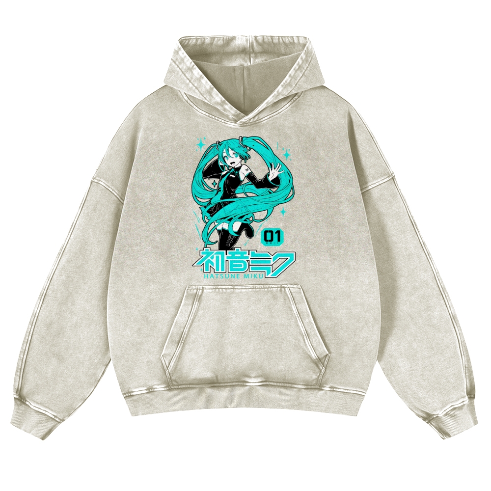 Hatsune Miku Vintage Washed Thick Cotton Hoodie