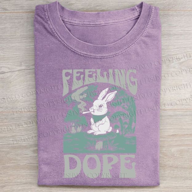 Unisex Bunny Feeling Dope Rabbit Vintage Washed Tee