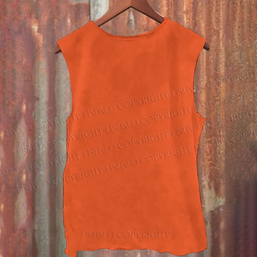 Unisex Casual Japanese Ukiyo-e Bird Printed Tank Top