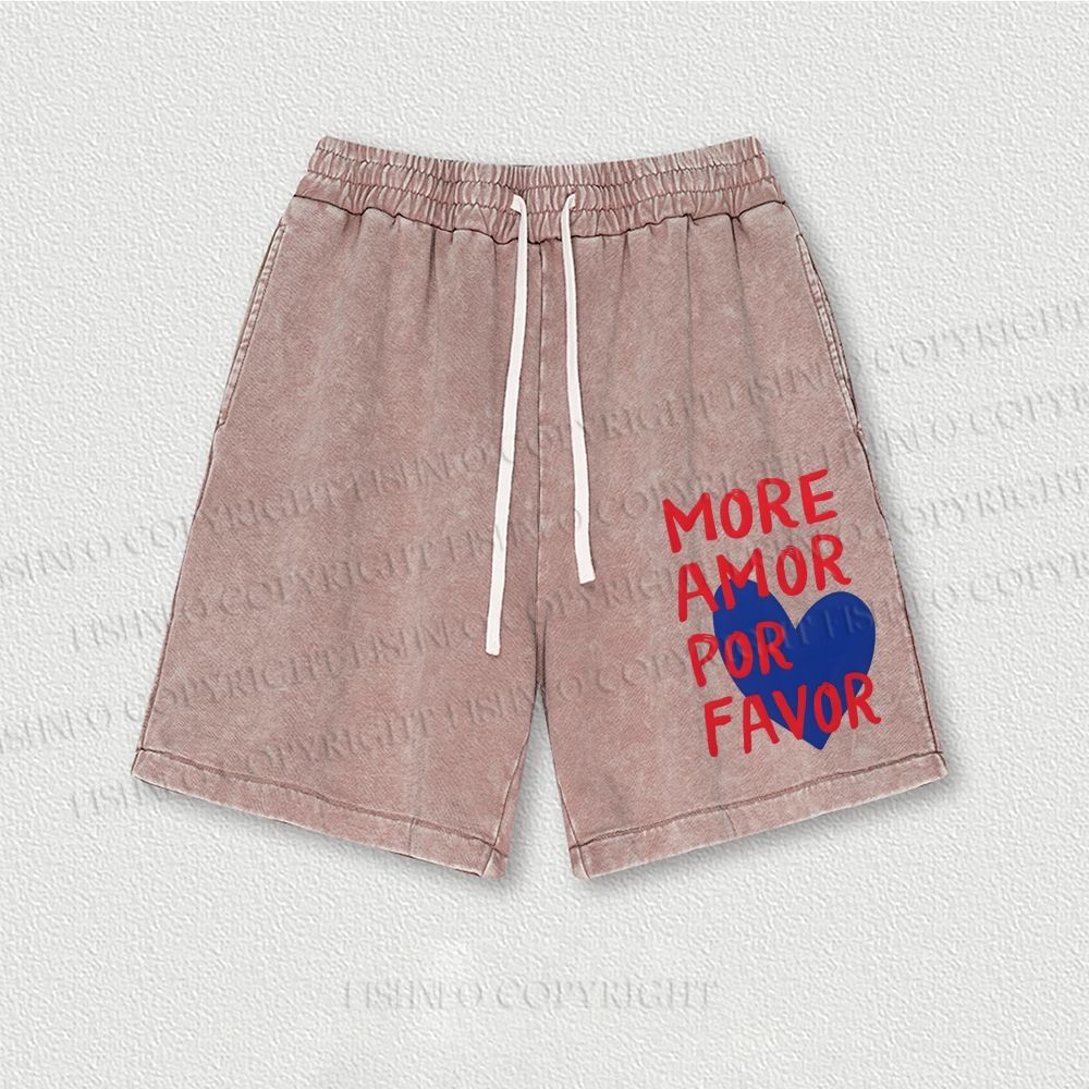 More Amor Por Favor Washed Vintage Shorts