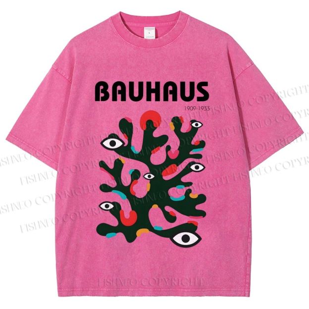 Unisex Bauhaus Art Eye Printed Washed Tee