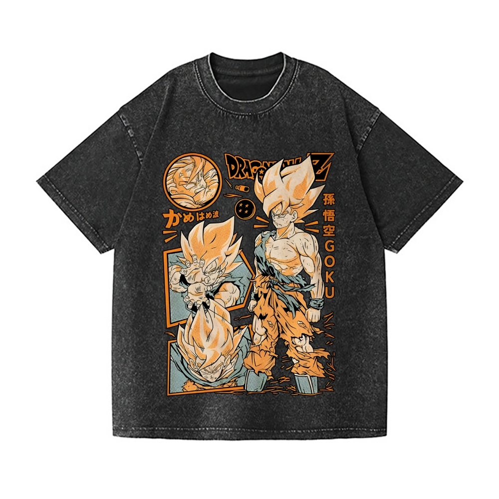 Unisex Dragon Ball Goku Printed Washed Tee