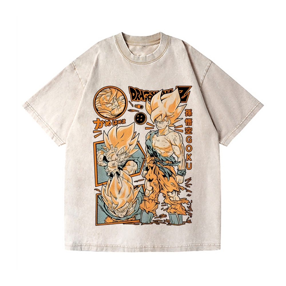 Unisex Dragon Ball Goku Printed Washed Tee