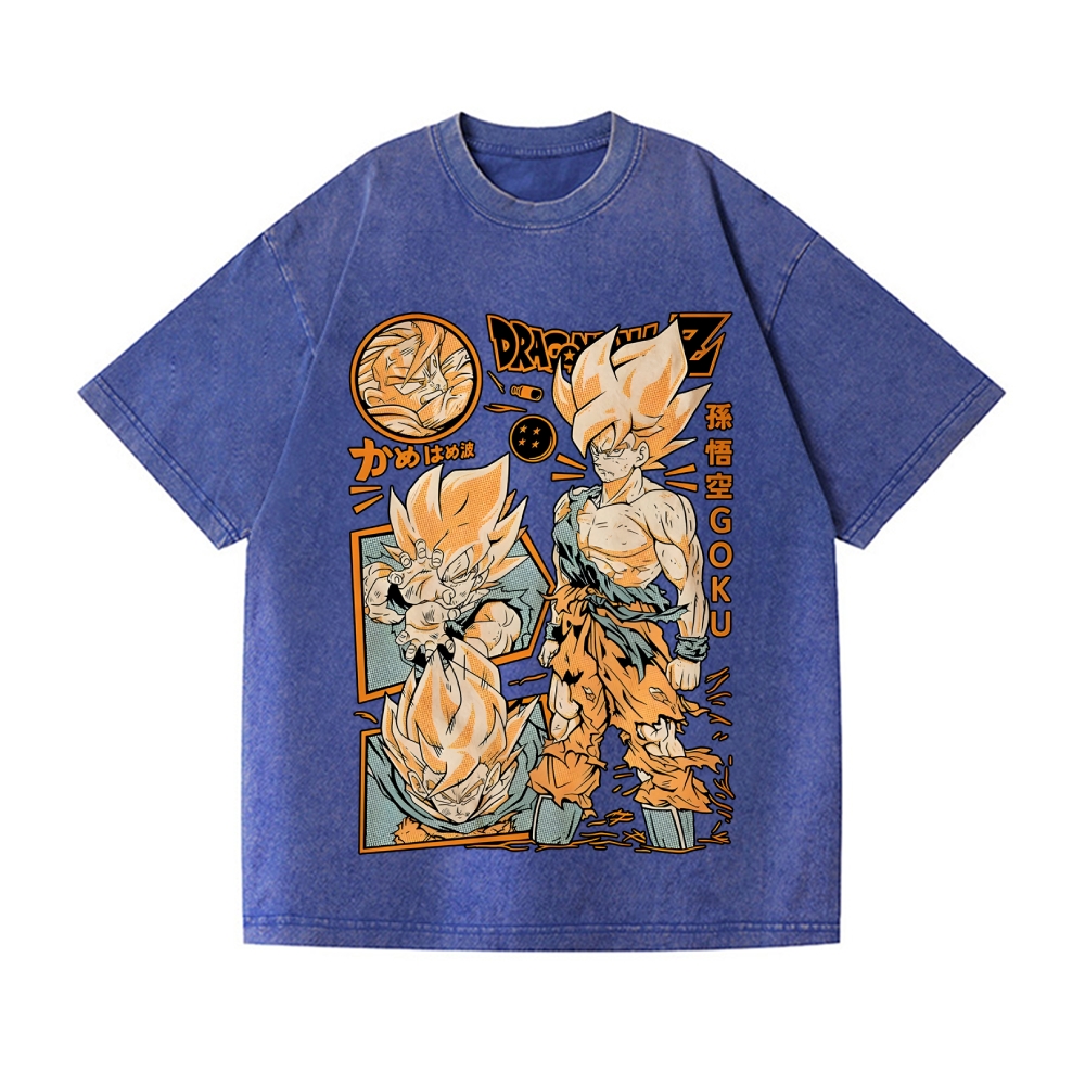 Unisex Dragon Ball Goku Printed Washed Tee