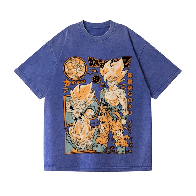 Unisex Dragon Ball Goku Printed Washed Tee