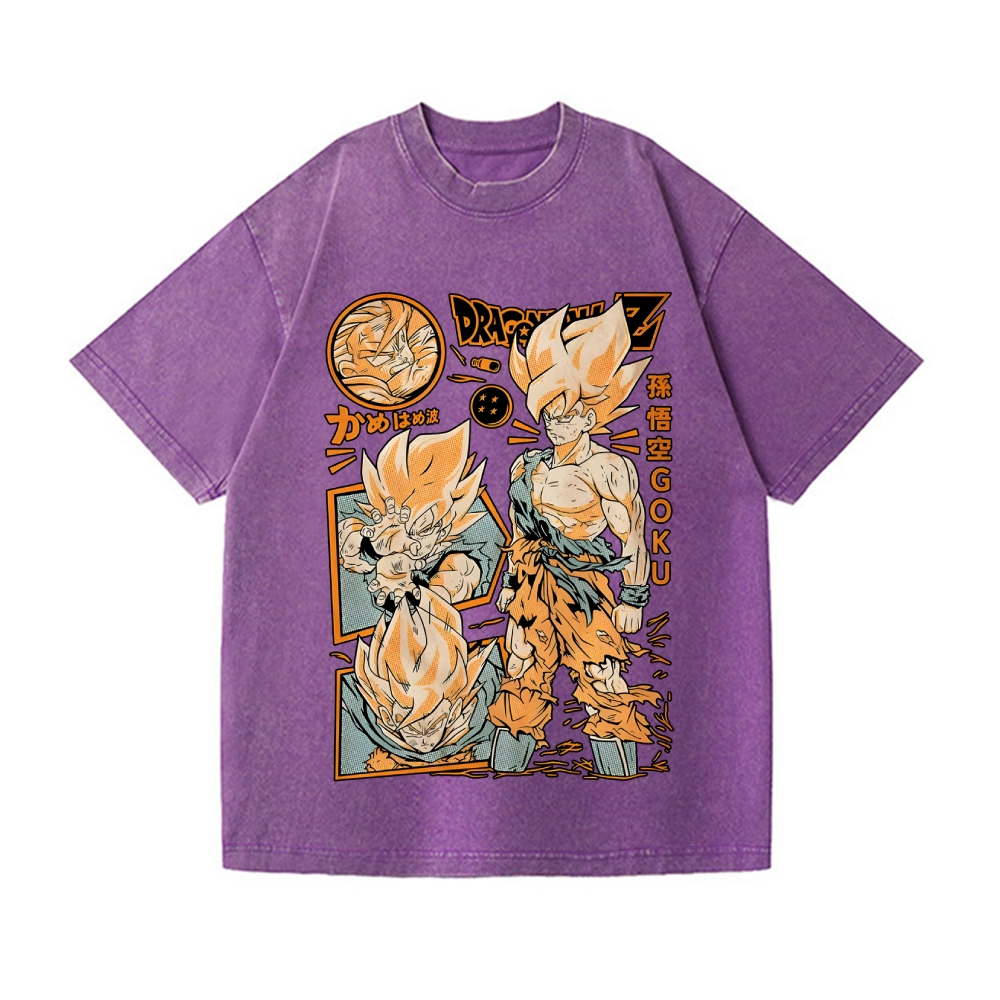 Unisex Dragon Ball Goku Printed Washed Tee