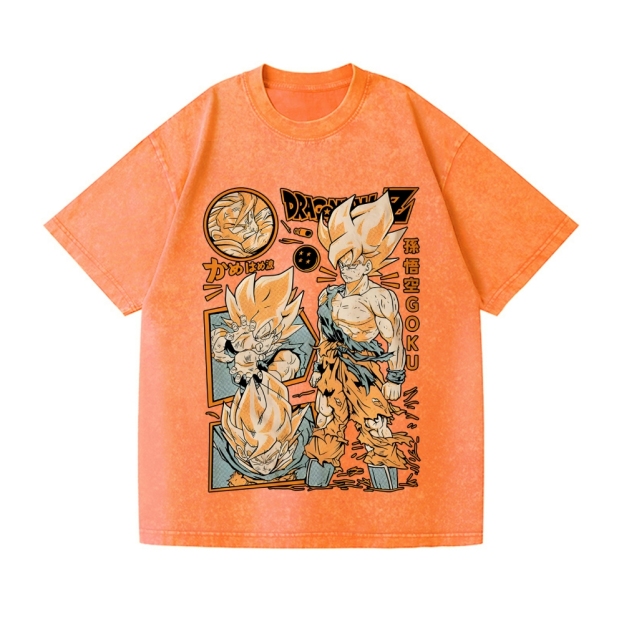 Unisex Dragon Ball Goku Printed Washed Tee