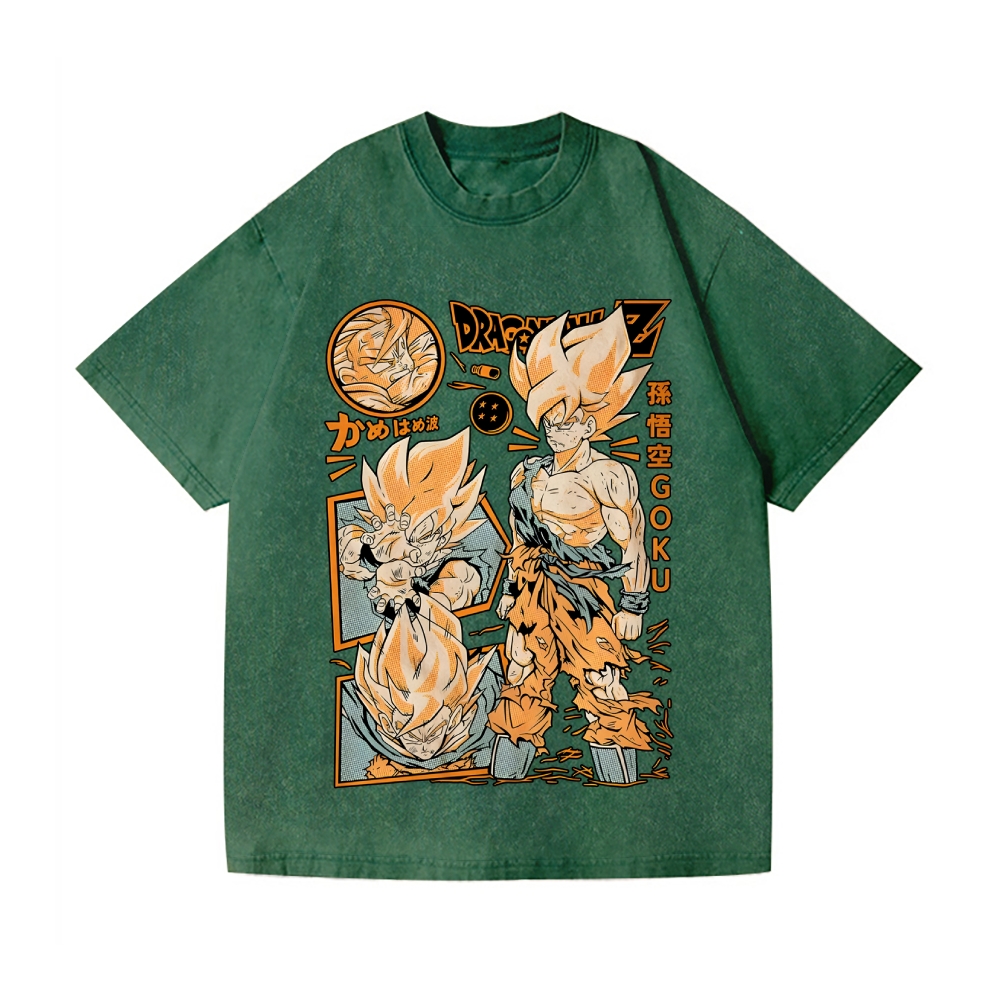 Unisex Dragon Ball Goku Printed Washed Tee