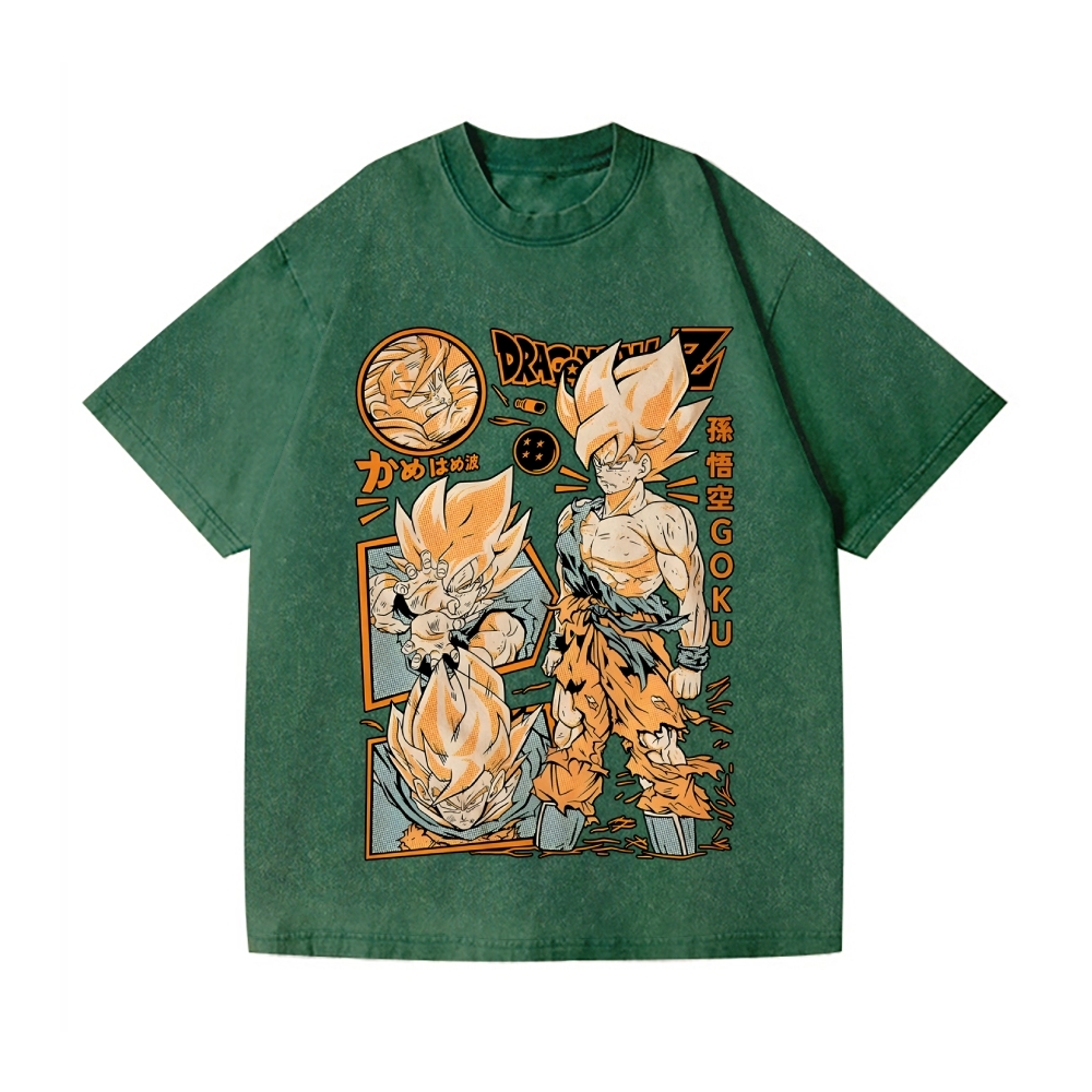 Unisex Dragon Ball Goku Printed Washed Tee