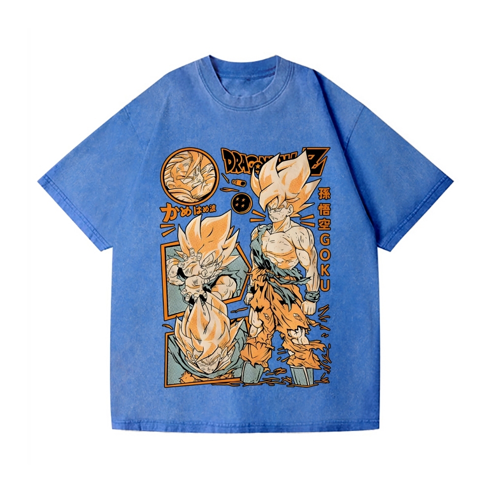 Unisex Dragon Ball Goku Printed Washed Tee
