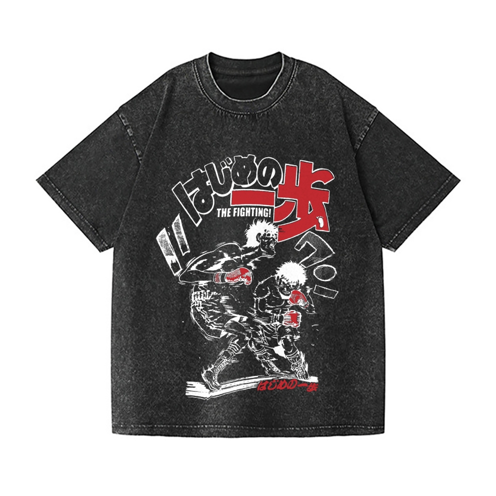 Unisex Hajime no Ippo Printed Washed Tee