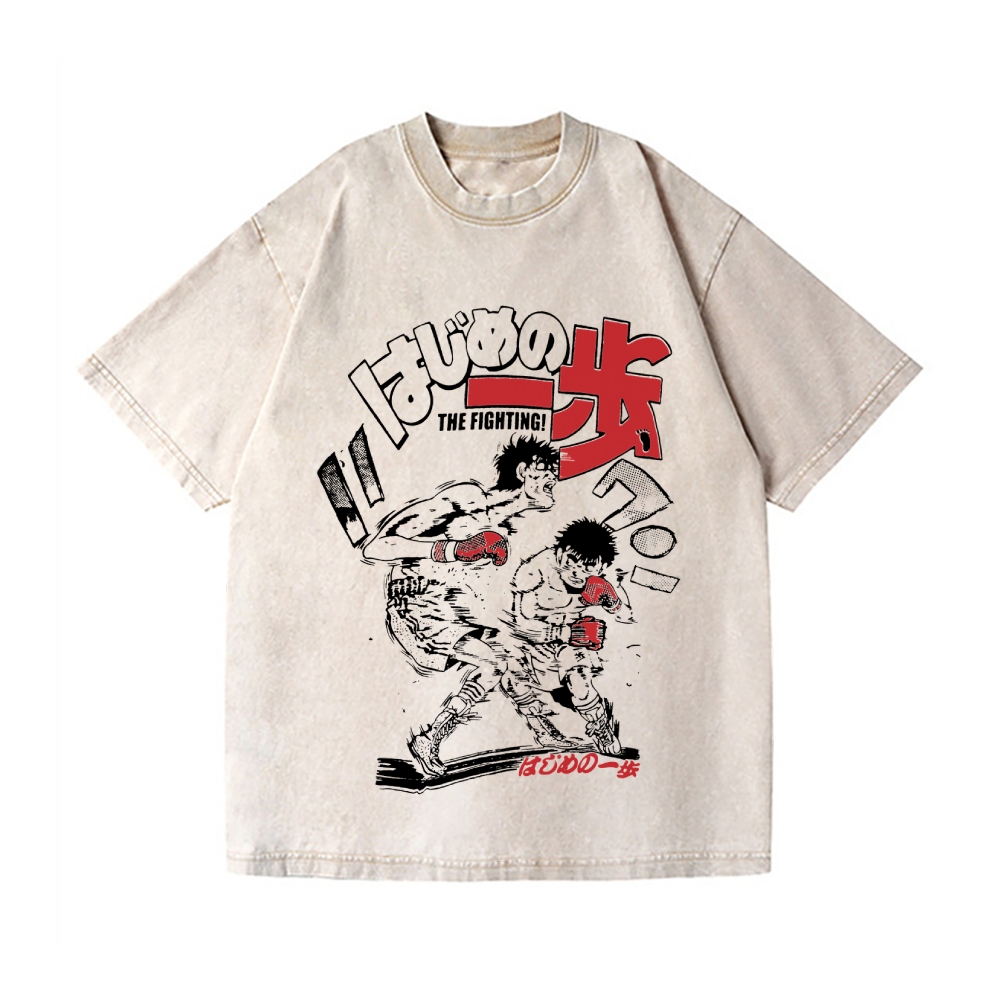 Unisex Hajime no Ippo Printed Washed Tee