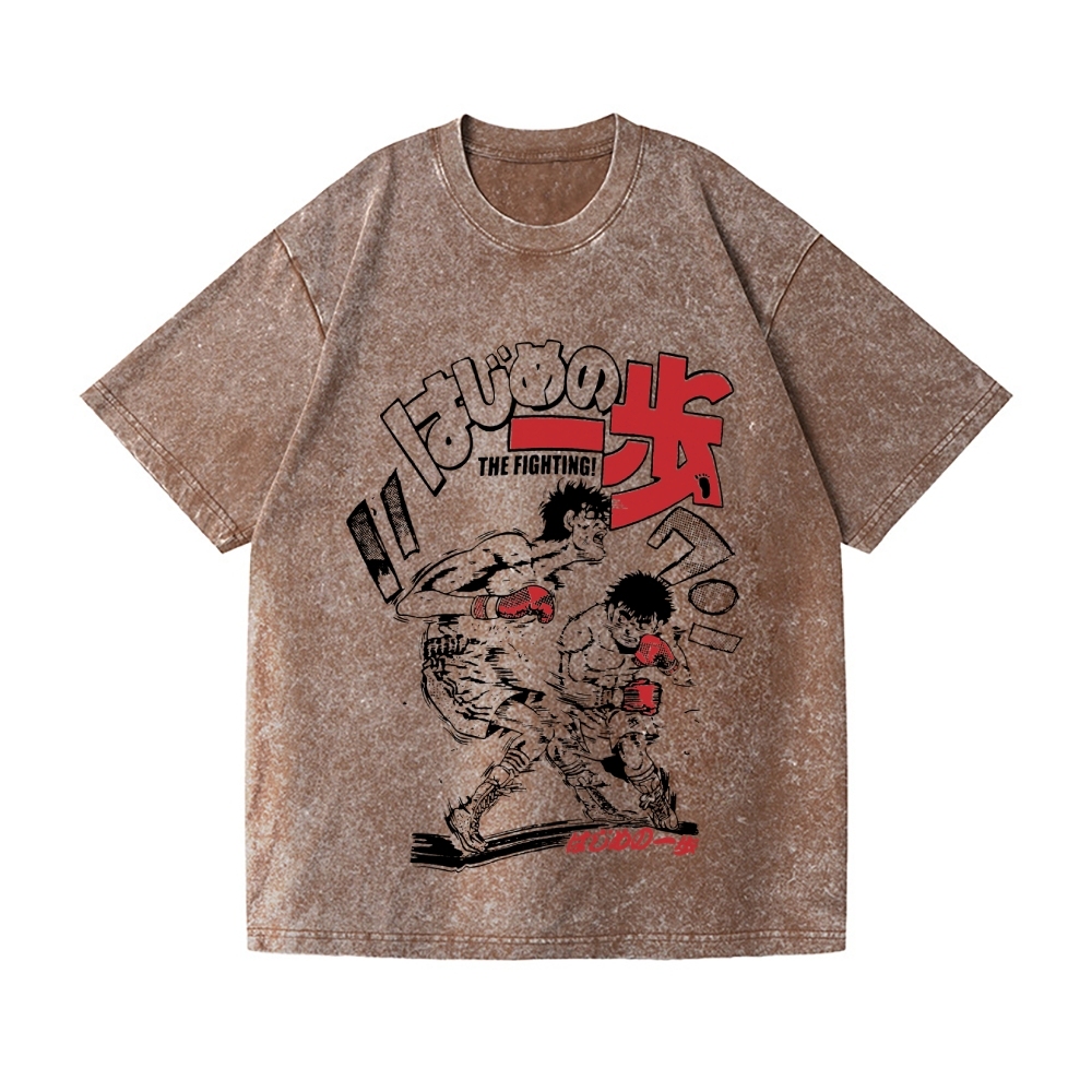 Unisex Hajime no Ippo Printed Washed Tee