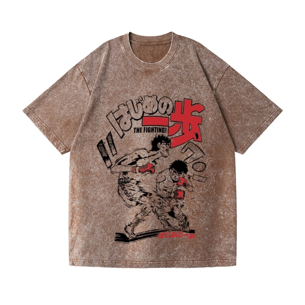 Unisex Hajime no Ippo Printed Washed Tee