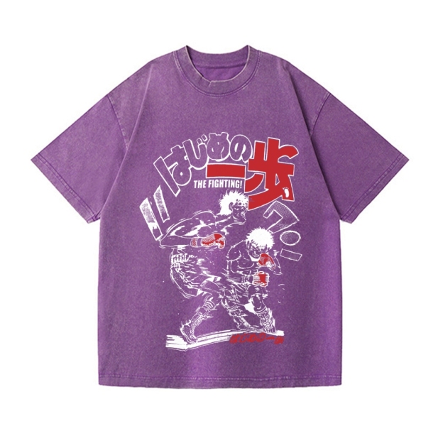Unisex Hajime no Ippo Printed Washed Tee