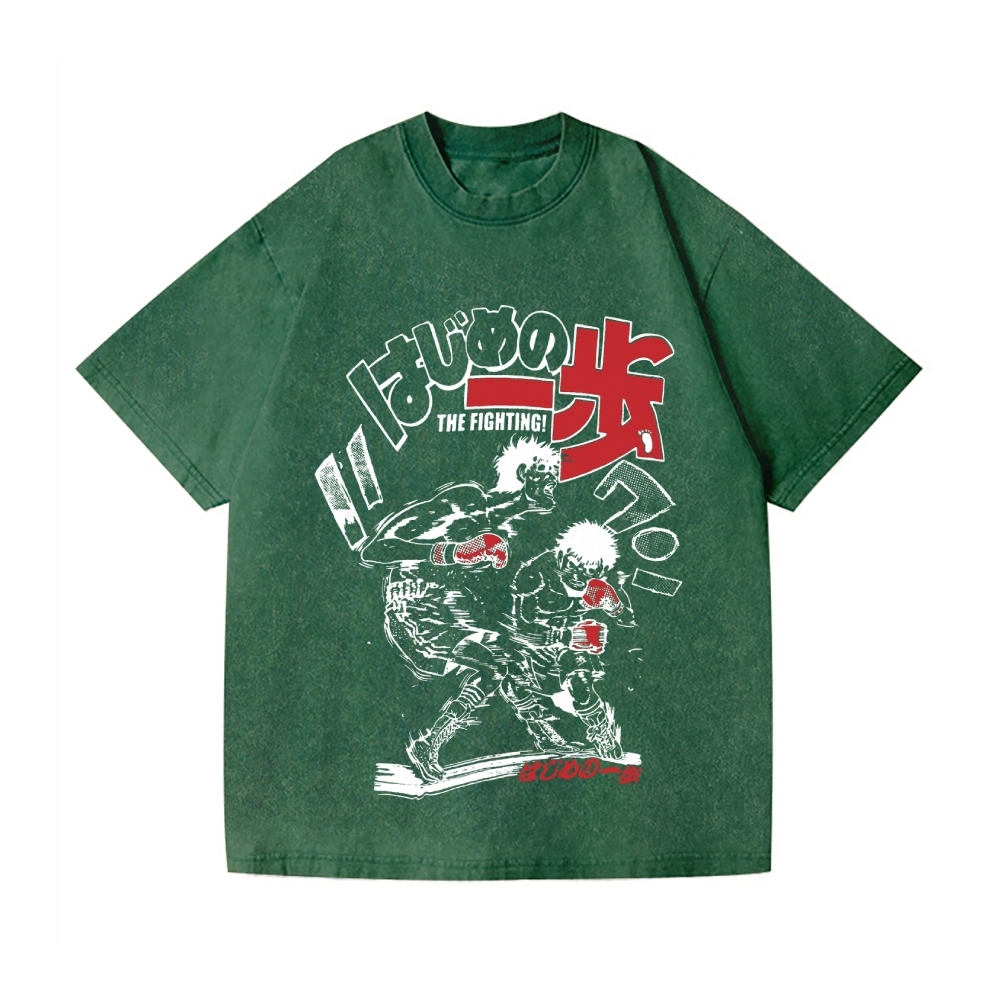 Unisex Hajime no Ippo Printed Washed Tee