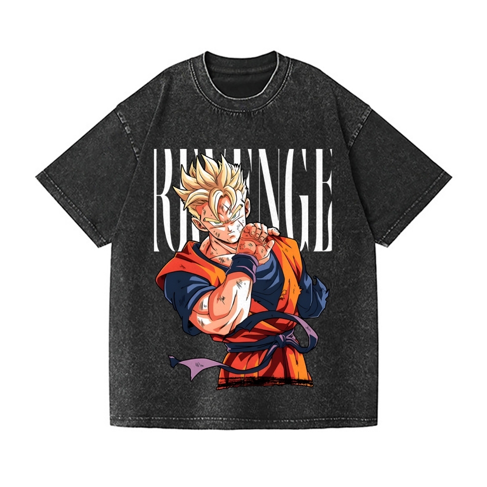 Unisex Dragon Ball Z Gohan Printed Washed Tee
