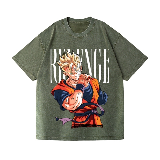 Unisex Dragon Ball Z Gohan Printed Washed Tee