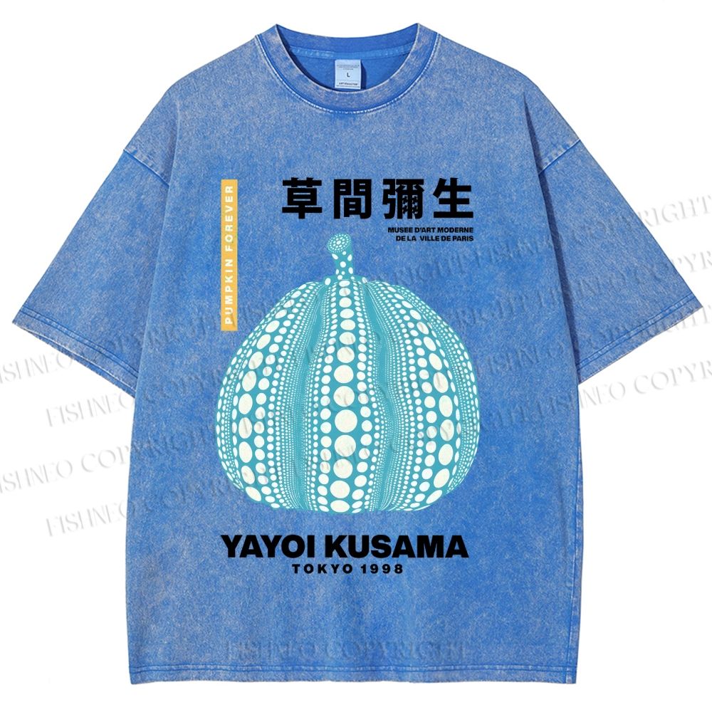 Unisex Yayoi Kusama Polka Dot pumpkin Printed Washed Tee