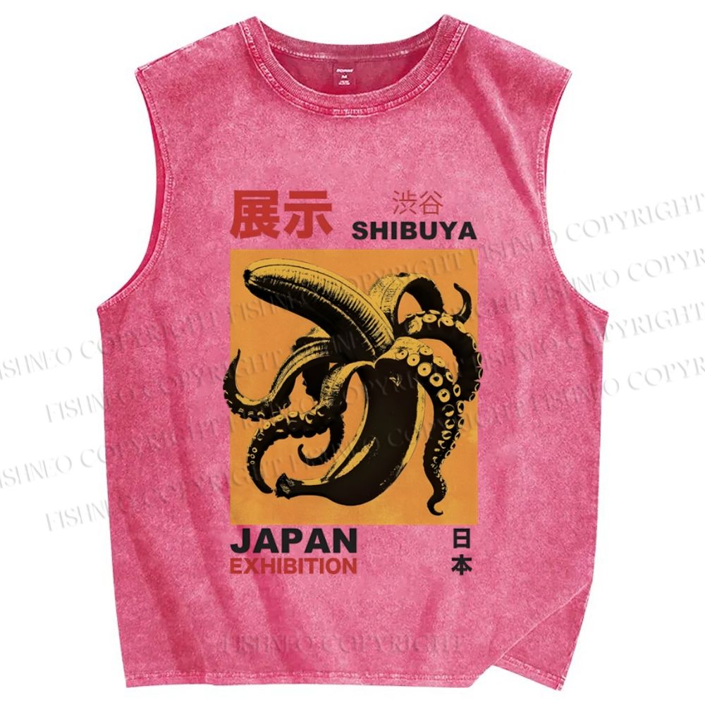 Unisex Shibuya Japan Printed Washed Tank Top