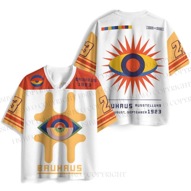 Bauhaus Colored Geometric Eyes Printed Jersey Shirts