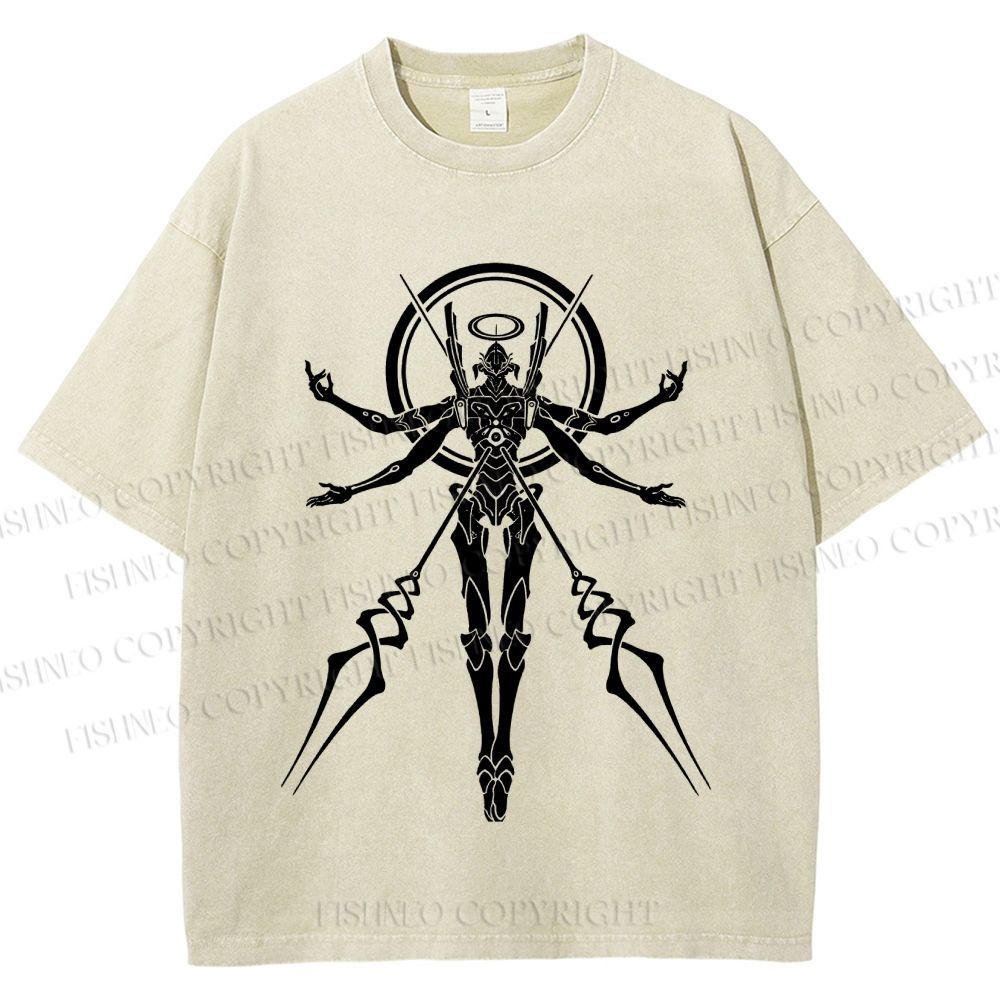 Unisex Neon Genesis Evangelion Printed Washed Tee