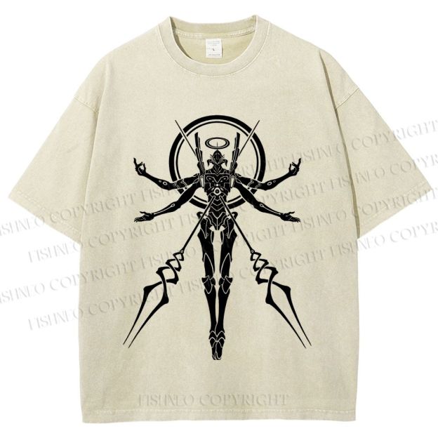 Unisex Neon Genesis Evangelion Printed Washed Tee