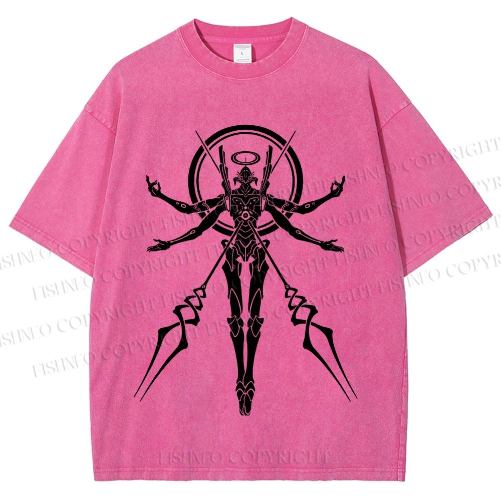 Unisex Neon Genesis Evangelion Printed Washed Tee