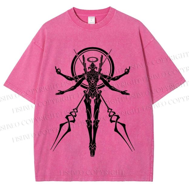 Unisex Neon Genesis Evangelion Printed Washed Tee