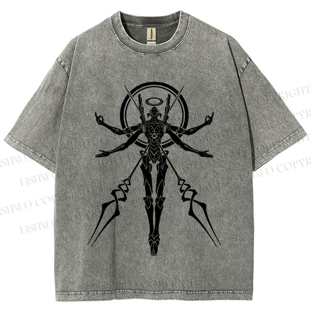 Unisex Neon Genesis Evangelion Printed Washed Tee