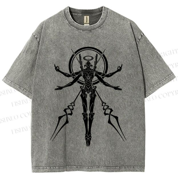 Unisex Neon Genesis Evangelion Printed Washed Tee