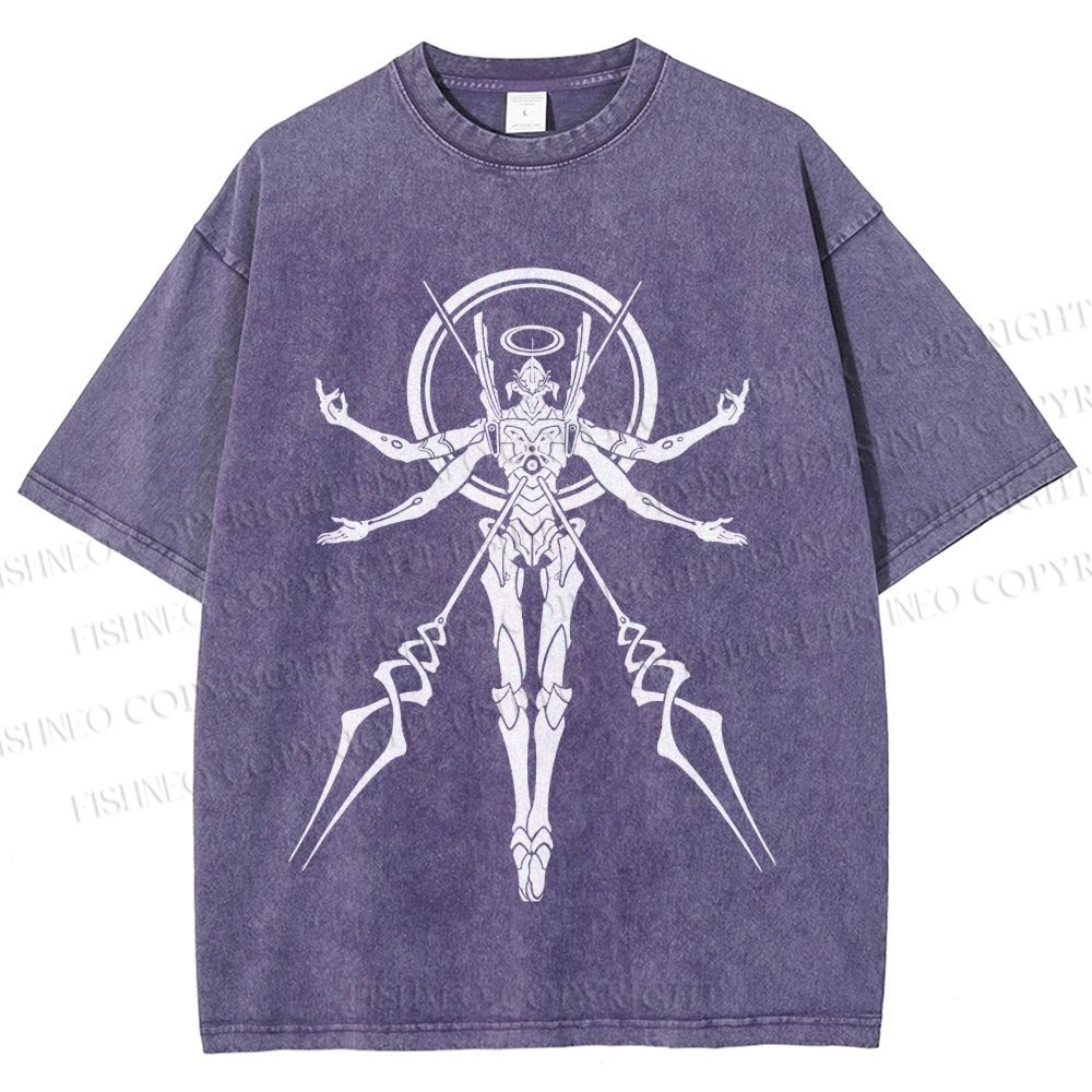 Unisex Neon Genesis Evangelion Printed Washed Tee