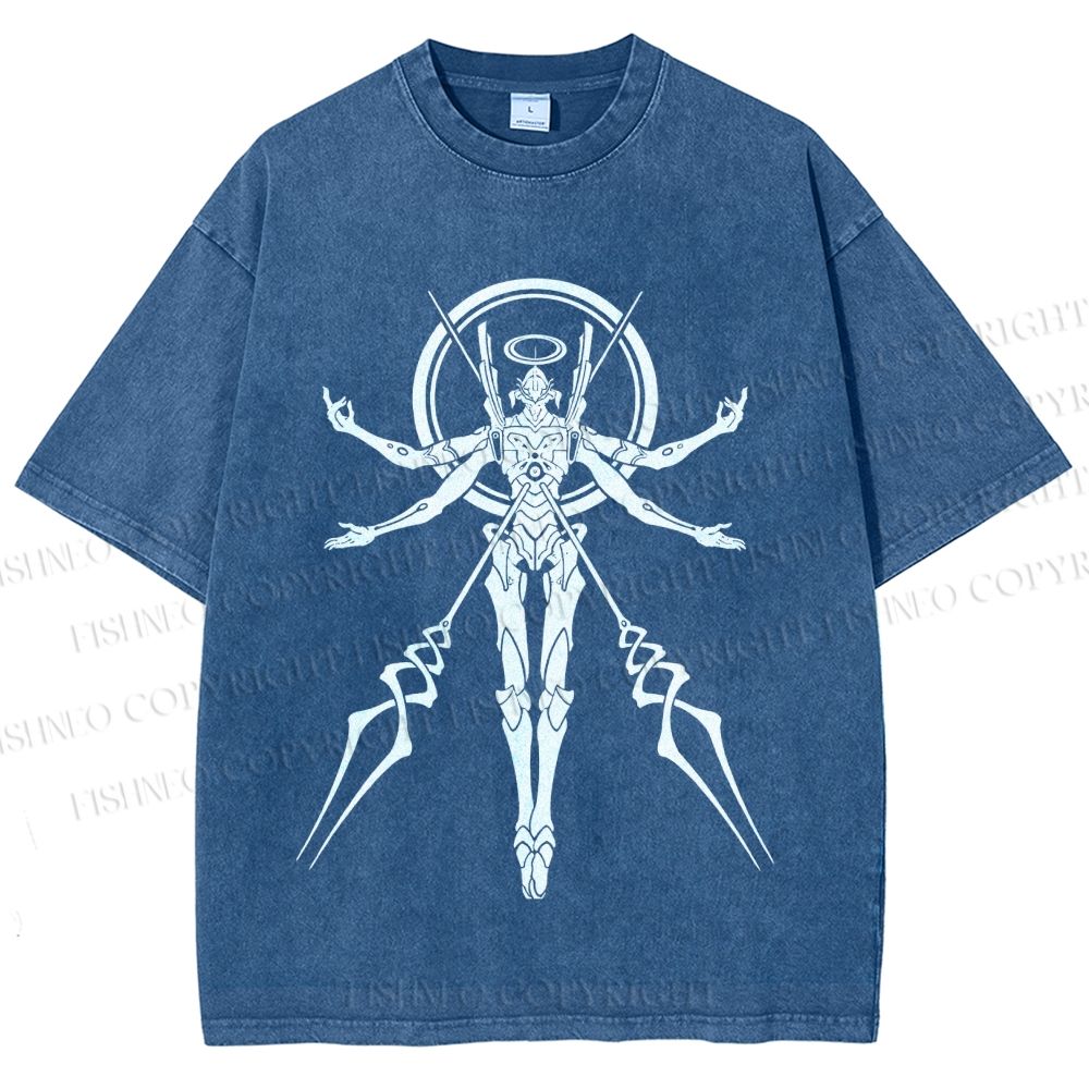Unisex Neon Genesis Evangelion Printed Washed Tee
