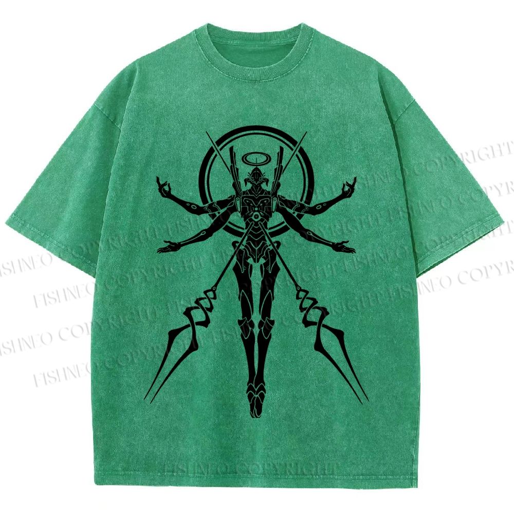 Unisex Neon Genesis Evangelion Printed Washed Tee