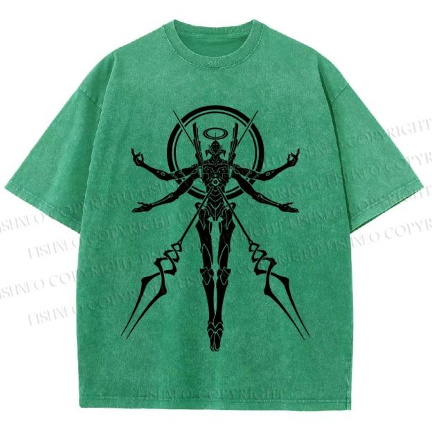 Unisex Neon Genesis Evangelion Printed Washed Tee