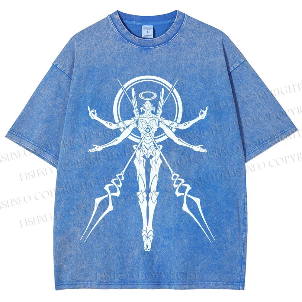 Unisex Neon Genesis Evangelion Printed Washed Tee