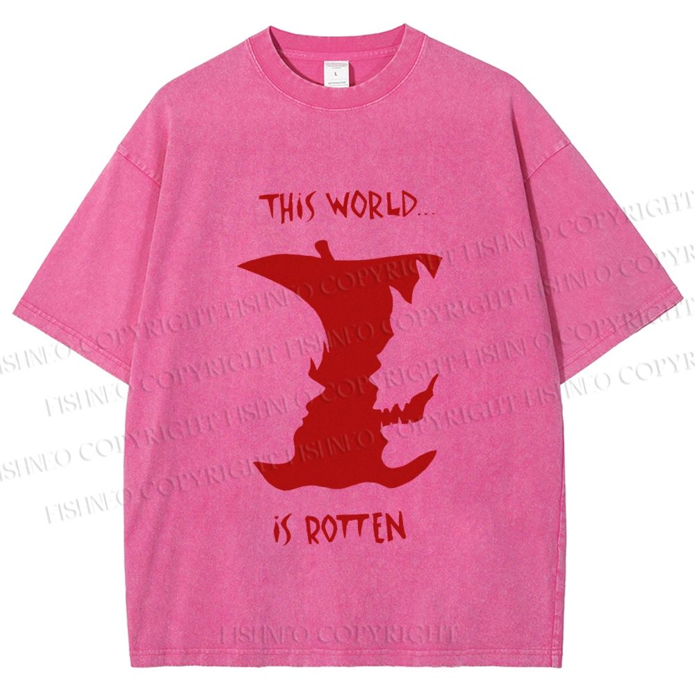 Unisex Death Note This World is Rotten Printed Washed Tee