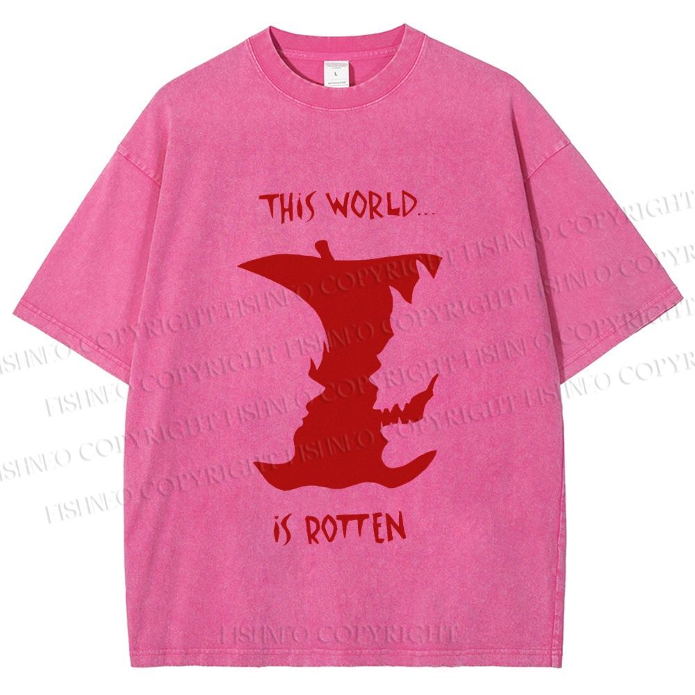 Unisex Death Note This World is Rotten Printed Washed Tee