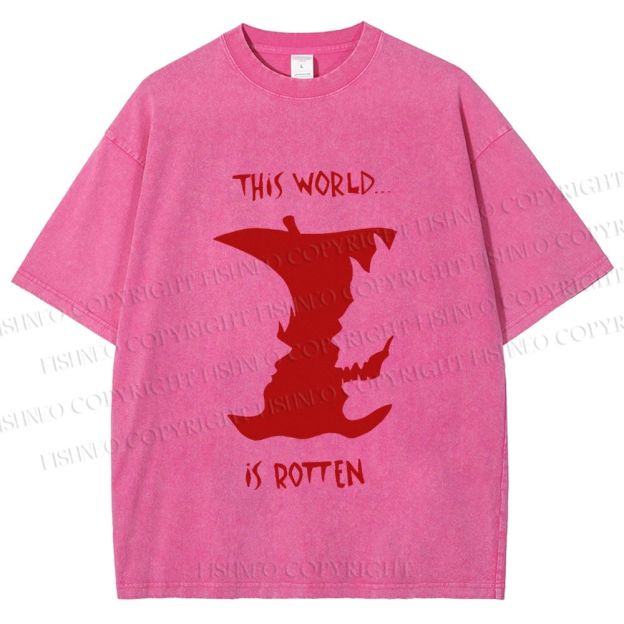 Unisex Death Note This World is Rotten Printed Washed Tee