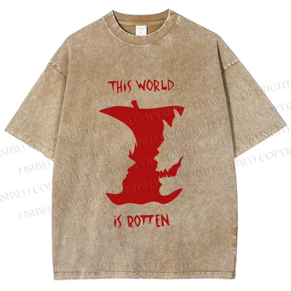 Unisex Death Note This World is Rotten Printed Washed Tee