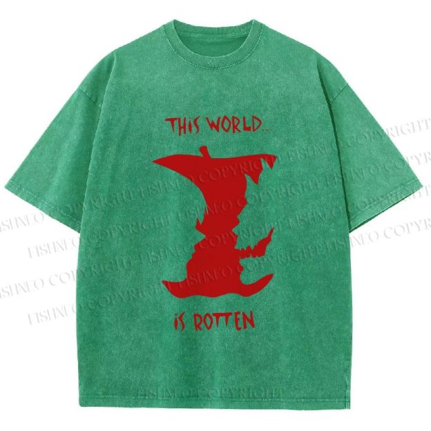 Unisex Death Note This World is Rotten Printed Washed Tee