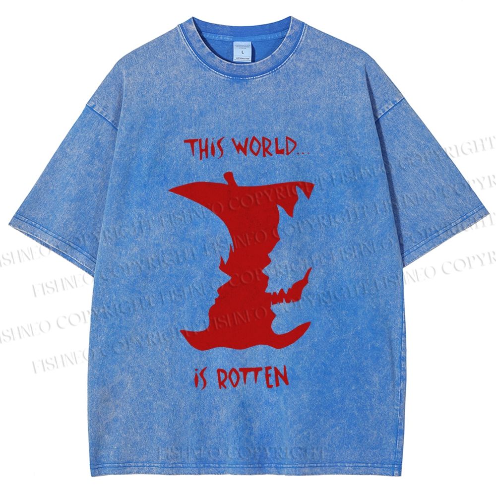 Unisex Death Note This World is Rotten Printed Washed Tee