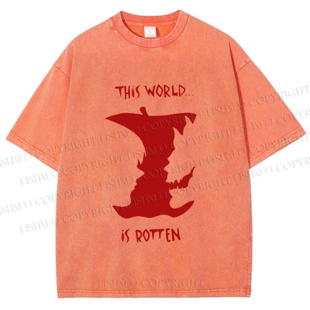 Unisex Death Note This World is Rotten Printed Washed Tee