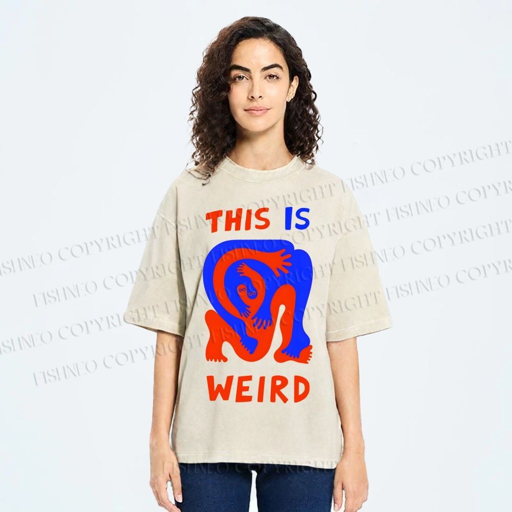 Unisex This Is Weird Printed Washed Tee