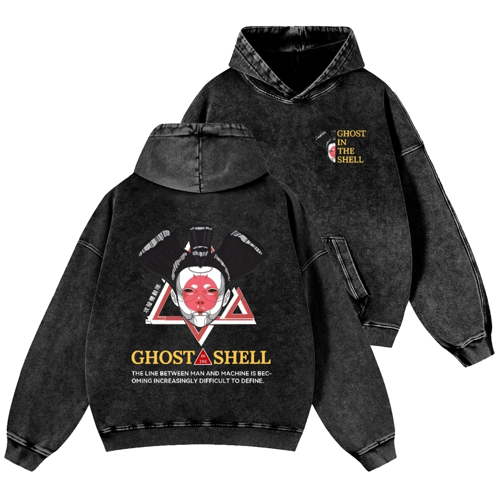 Ghost in the Shell Geisha Vintage Washed Cotton Back Art Hoodie